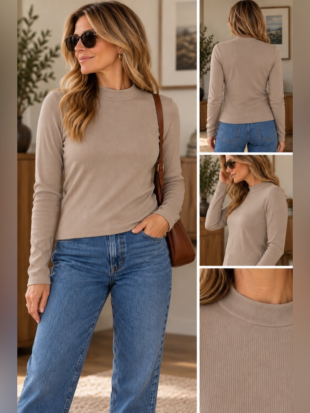NWOT House Of Harlow 1960 All Day Contour Mock Neck Top. Size XL